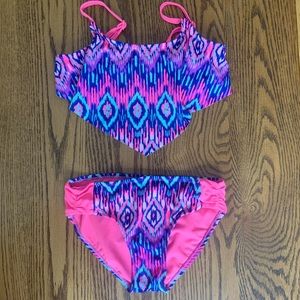 Multi coloured two pice swimsuit